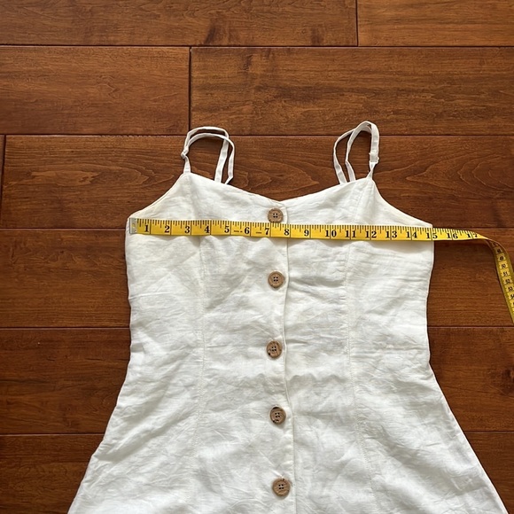 Urban Outfitters Button Down Strappy Back Linen White Dress - Picture 5 of 10